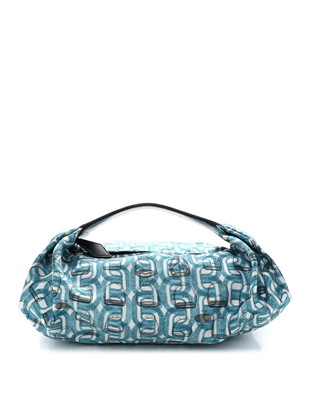 Hermes Silk Balusoie Bag Bleu Saint Cyr #360728H15B